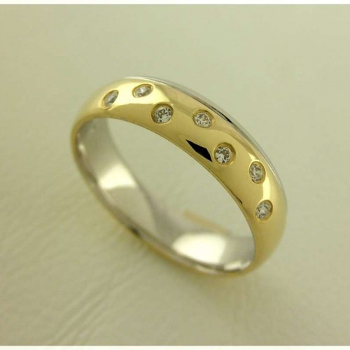 Snubní prsteny v kombinaci žlutého a bílého zlata se zirkony 3
