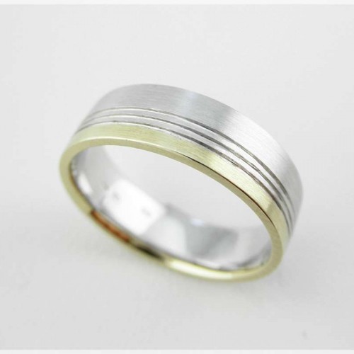 Snubní prsteny v kombinaci žlutého a bílého zlata 22