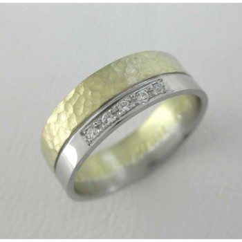 Snubní prsteny v kombinaci žlutého a bílého zlata 56