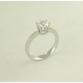 Zásnubní prsten z bílého zlata s bílými zirkony 45