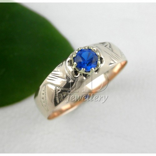 Zrenovovaný prsten s modrým spinelem